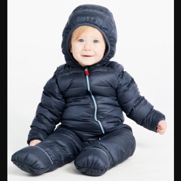 L.L. Bean Kids Infants' Ultralight 650 Down Bunting Puffer Jacket Navy $120.00 - Picture 2 of 15